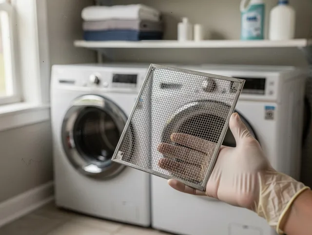 Boynton Beach Dryer Vent Cleaning specialist performing detailed lint trap cleaning service in Boynton Beach