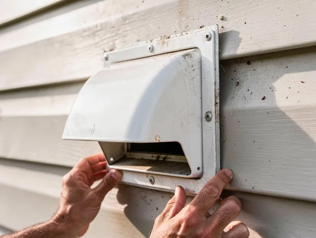 Boynton Beach Dryer Vent Cleaning technician delivering thorough residential dryer vent cleaning service in Boynton Beach